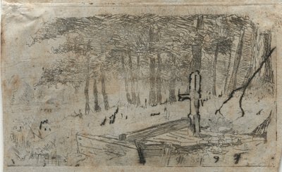 Liten studie av trær, 1800-1900-tallet. av Otto H. Bacher