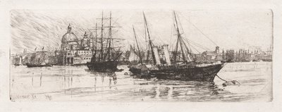 To båter, Venezia, 1880. av Otto H. Bacher