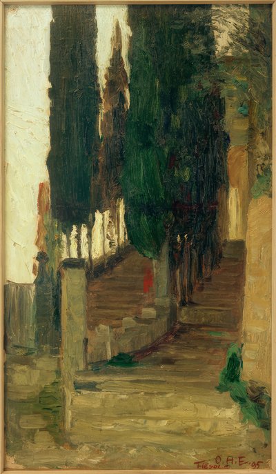 Trapp til klosteret i Fiesole av Otto Heinrich Engel