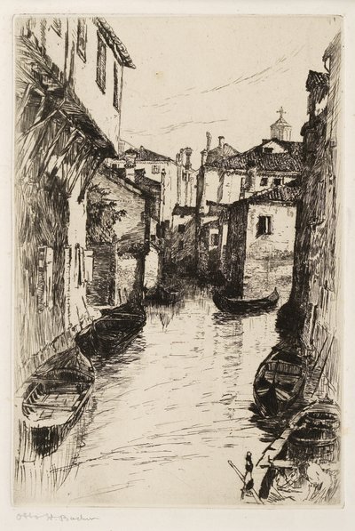 En kanal i Venezia, ca. 1880-82 (radering) av Otto Henry Bacher
