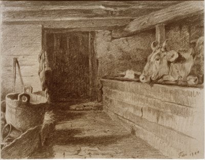Inne i et fjøs av Otto Keitel