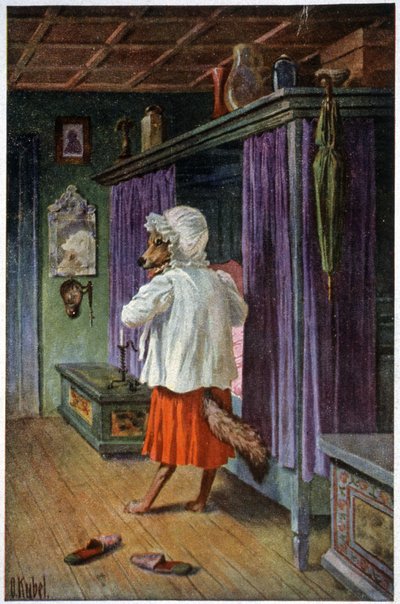 Ulvens forkledninger i Grand Mother, ca. 1910 (postkort) av Otto Kubel