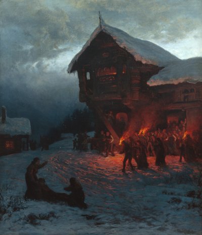 Kjemp på en julefest i München av Otto Ludvig Sinding