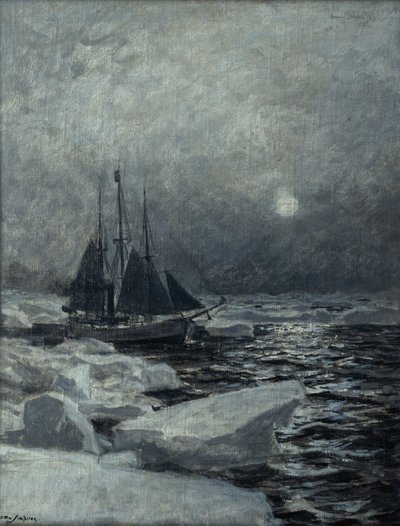Fram i ishavet (olje på lerret) av Otto Ludvig Sinding