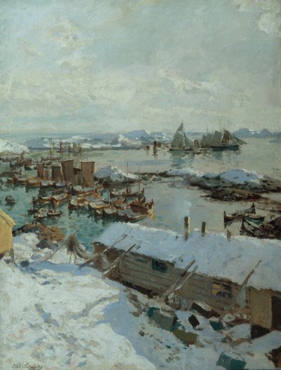 I Svolvær havn av Otto Ludvig Sinding
