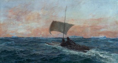 Nansen og Johansen av Polhavet av Otto Ludvig Sinding