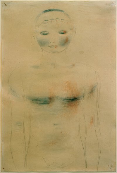 Frontal halvfigur. Fra den rosa serien av Otto Meyer Amden