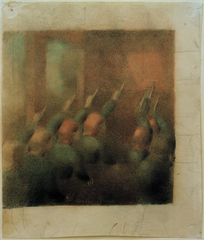 Holder hender (svarer). Studie III av Otto Meyer Amden