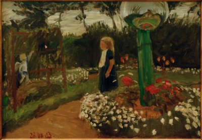 Elsbeth i hagen med en glasskule av Otto Modersohn