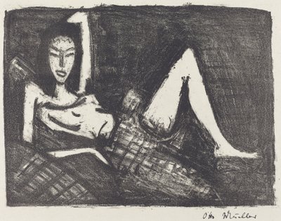 Jente på en sofa av Otto Müller
