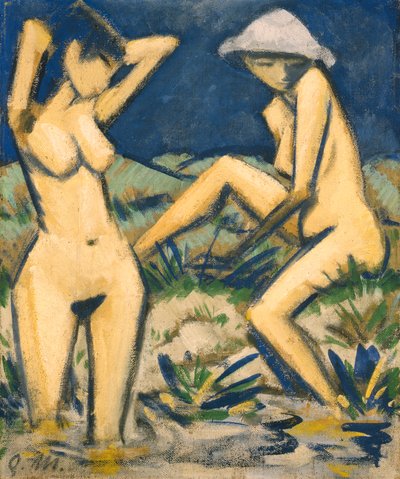 Bathers, ca. 1920 (olje på lerret) av Otto Mueller