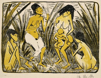 Oppdagelsen av Moses, 1920 av Otto Mueller