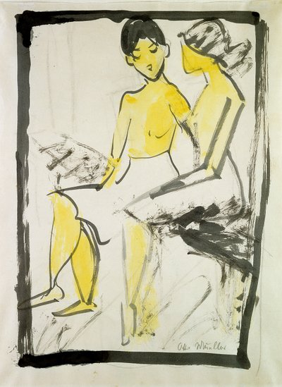 Sittende jenter av Otto Mueller