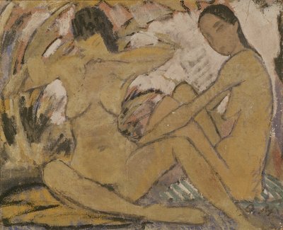 Two Women Sitting, ca. 1914 (se 274026 for verso) av Otto Mueller