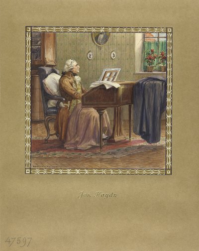 Joseph Haydn ved flyglet, 1917 av Otto Robert Nowak