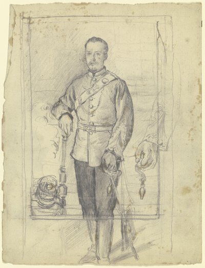 Portrett av en mann i uniform av Otto Scholderer