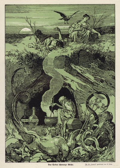 The Black Kitchen of Death (farge litho) av Otto Seitz