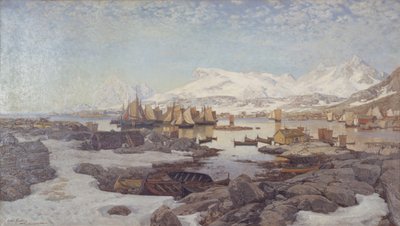 Vårdag i Lofoten av Otto Sinding