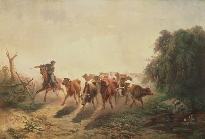 Union Driver med storfe for hæren, 1860 av Otto Sommer
