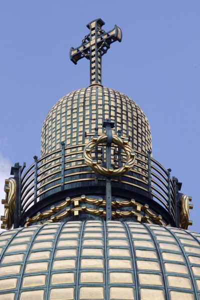 Am Steinhof (St Leopold-kirken) - kirkekuppel, Wien, Østerrike (bilde) av Otto Wagner