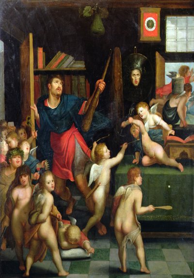 En allegori om valget av Hercules (olje på lerret) av Otto van (circle of) Veen