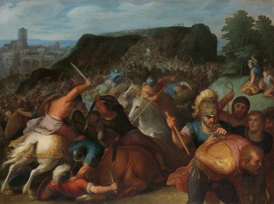 Valentinus tatt til fange Valentinus er tatt til fange en av en serie på tolv om batavernes opprør mot romerne av Otto van Veen
