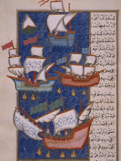 Fiskere med garn av Ottoman School