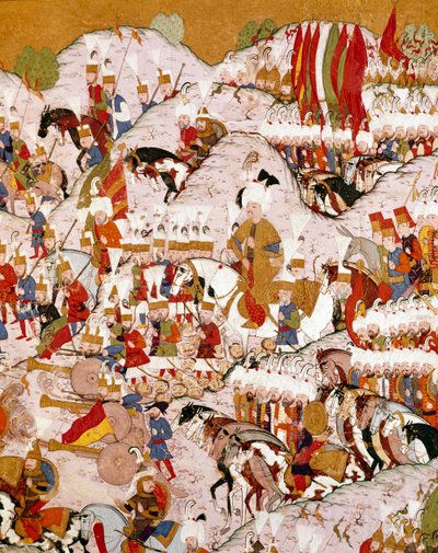 Representasjon av slaget ved Mohacs 29.08.1526, detalj (miniatyr av Ottoman School