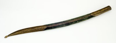 Slire for en Yataghan (jern med gull koftgari-innlegg, tre og fløyel) av Ottoman School