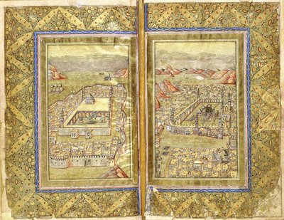 Utsikt over Mekka og Medina, ca. 1794-5 av Ottoman School