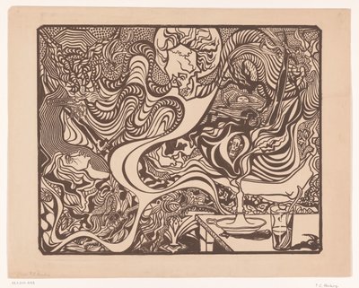 Uten tittel (Symbolisk hallusinatorisk scene) av P.C. Hamburg (possibly)