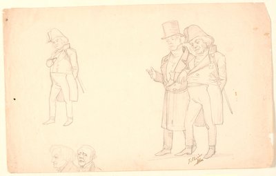 Karikatur av brødrene Ørsted. av P.C. Skovgaard