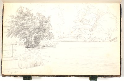 Skog ved en innsjø av P.C. Skovgaard