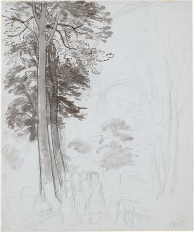 Studie til "Bøgeskov i mai". av P.C. Skovgaard