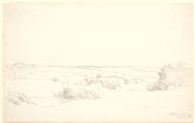 Utsikt over et kupert landskap. av P.C. Skovgaard