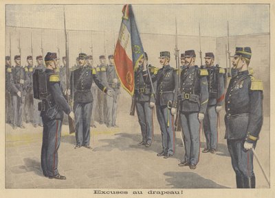 En soldat måtte be det franske flagget om unnskyldning for å ha fornærmet det av P.H.G.V. Michel