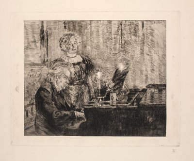 Edvard og Nina Grieg ved pianoet av Peder Severin Krøyer