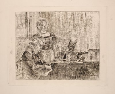 Edvard og Nina Grieg ved pianoet av Peder Severin Krøyer