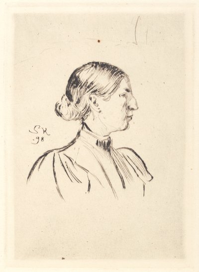 Portrett av Anna Ancher, profil av Peder Severin Krøyer