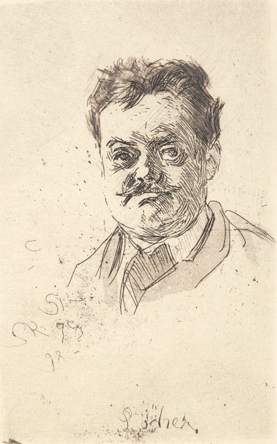 Portrett av Carl Locher, ett ansikt av Peder Severin Krøyer