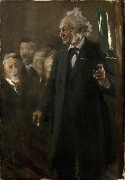 Professor i zoologi, Japetus Steenstrup holder foredrag av Peder Severin Krøyer