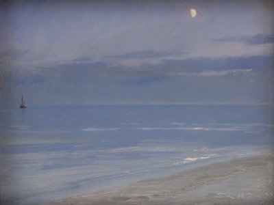 Skagenstranden i måneskinn av Peder Severin Krøyer