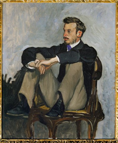 Pierre-Auguste Renoir, maler (olje på lerret) av P. A. and Bazille Frederic (1841-70) Renoir
