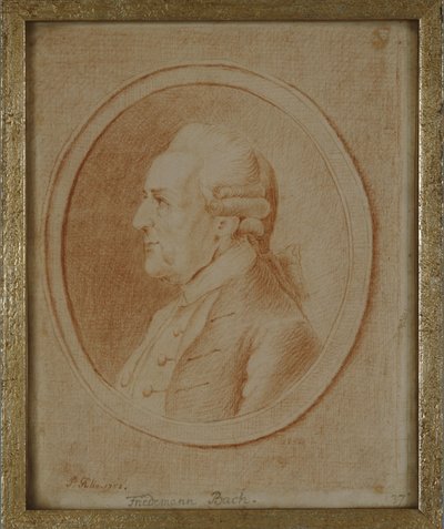 Wilhelm Friedrich Bach, 1782 (rødt kritt på papir) av P. Guelle or Gulle