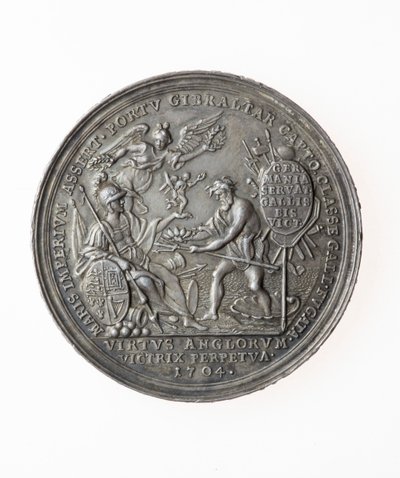 Medalje til minne om britiske seire, 1704 (sølv) av P. H. Muller