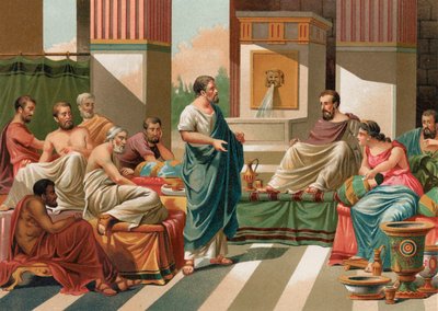 Bankett gitt av de syv vismenn i Hellas av P. Ros