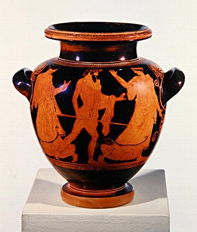 Attic Red-figur Stamnos (keramikk) (se også 293768) av Painter of the Birth of Athena