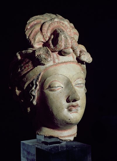 Hode, fra Gandhara, gresk-buddhistisk stil, 1.-4. århundre (stukk) av Pakistani School