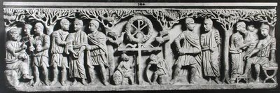 Kristen sarkofag, som skildrer scener fra Kristi liv (marmor) av Paleo Christian