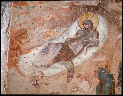 Fødselen. Freske av apsis, 600-700-tallet av Paleo Christian